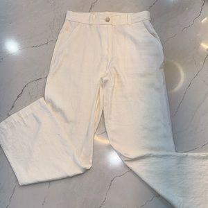 Ivory Linen Looking Pants